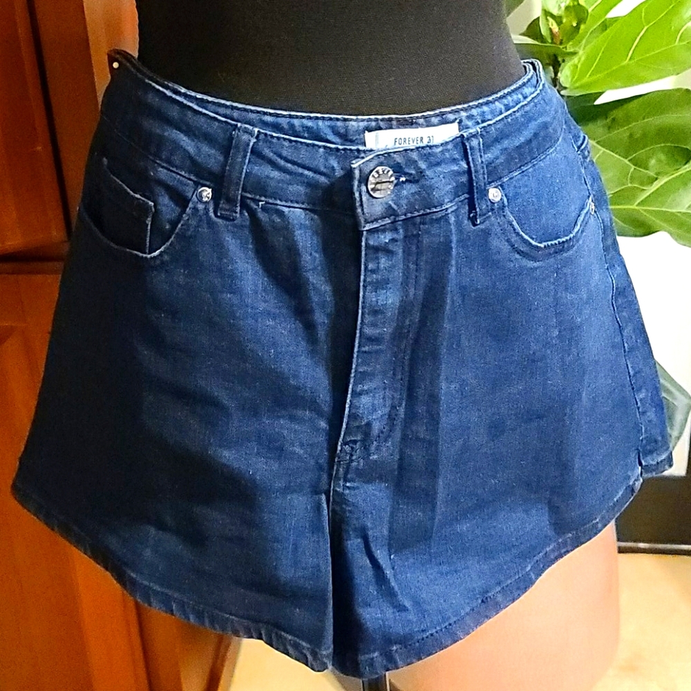 EUC High rise cheeky jean shorts